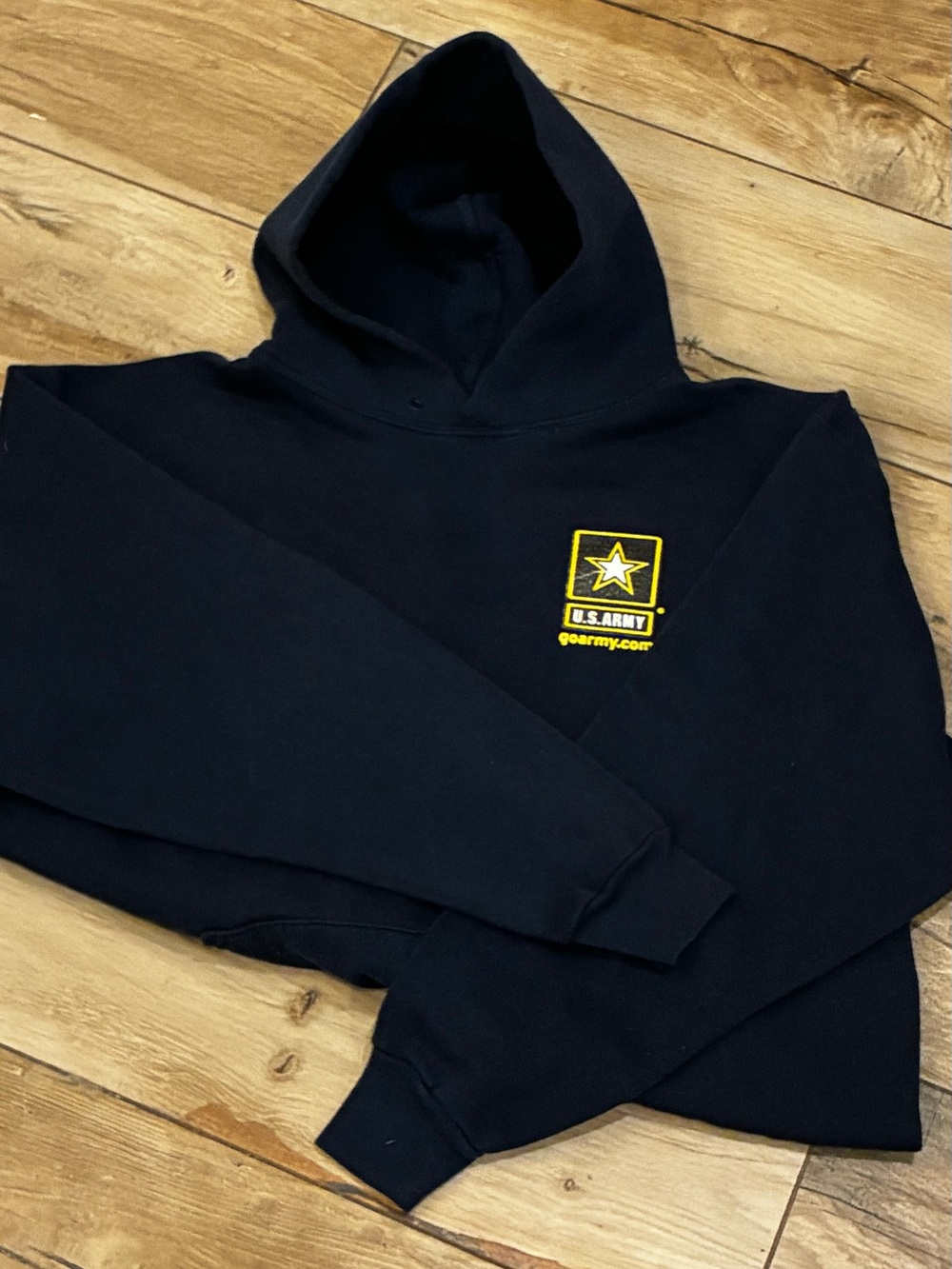 U.S. Army Navy Blue Pullover Hoodie with Yellow Logo